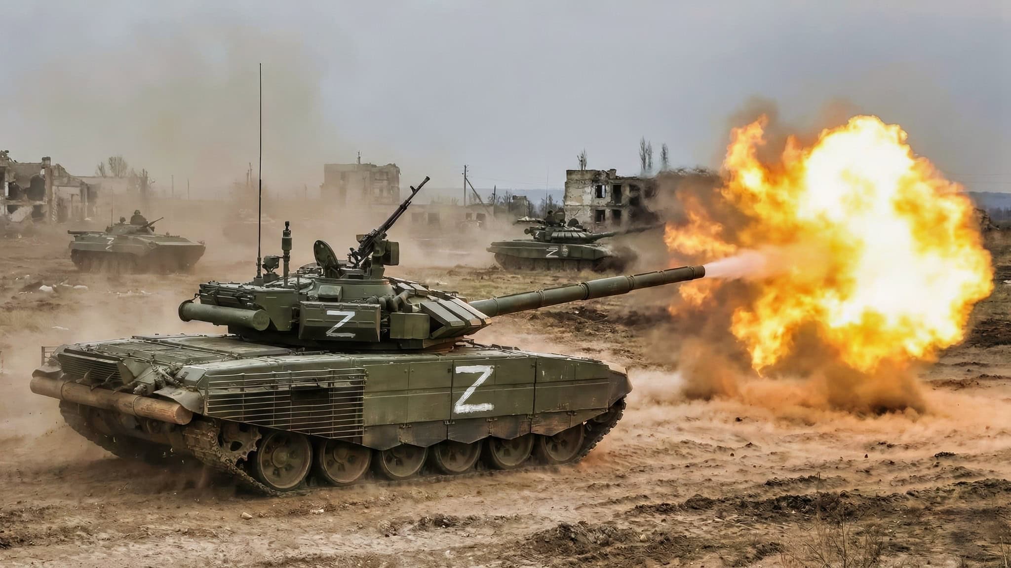T-90M坦克发射俄罗斯军队