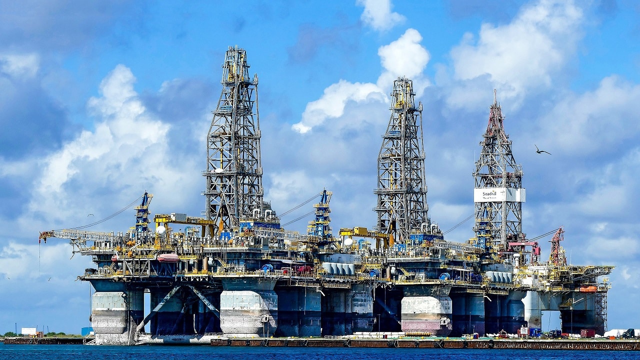 Offshore oil and gas drilling platform in the South China Sea