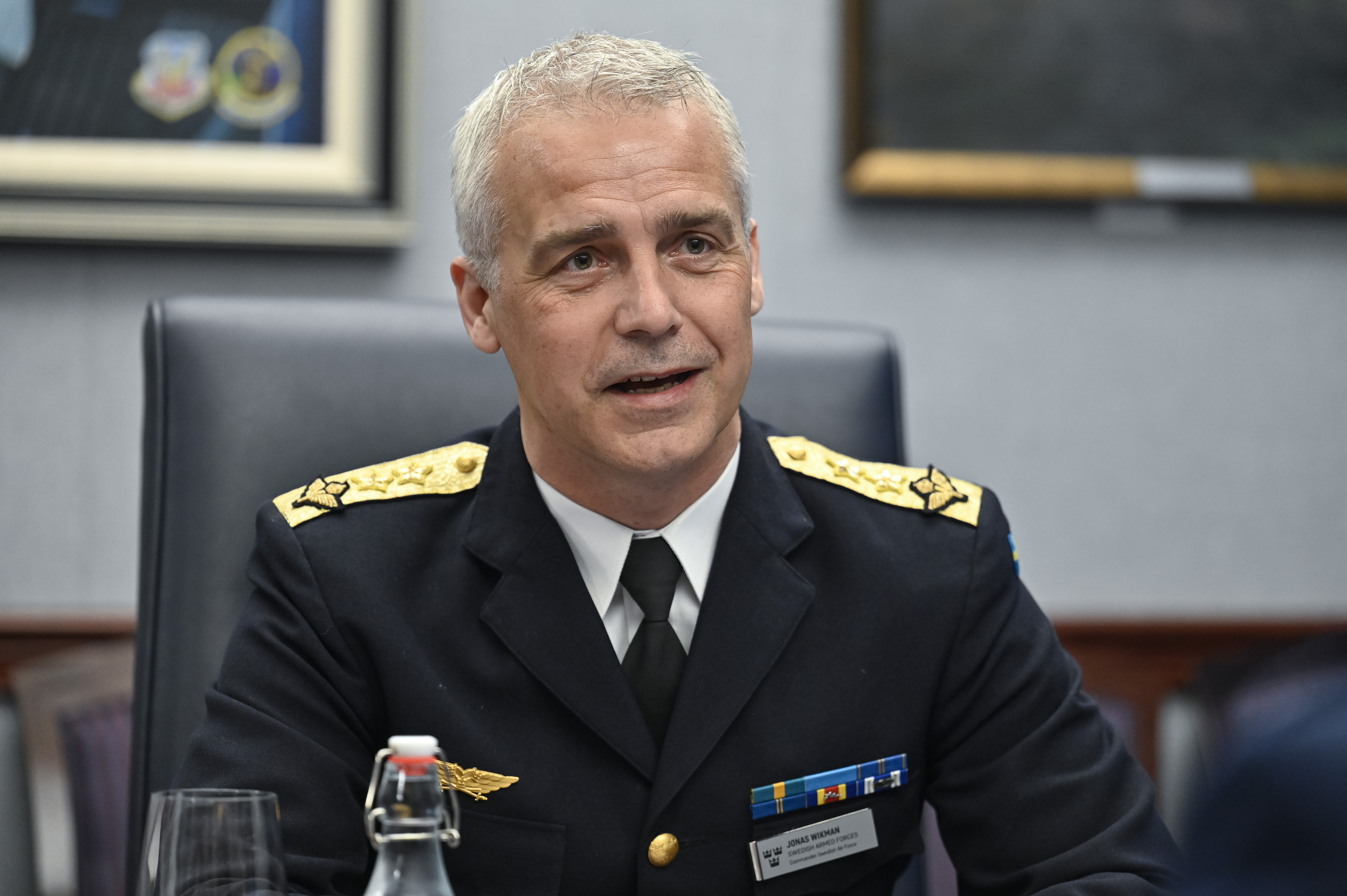 乔纳斯·维克曼少将是瑞典空军的首席指挥官。（美国空军埃里克·迪特里希拍摄）