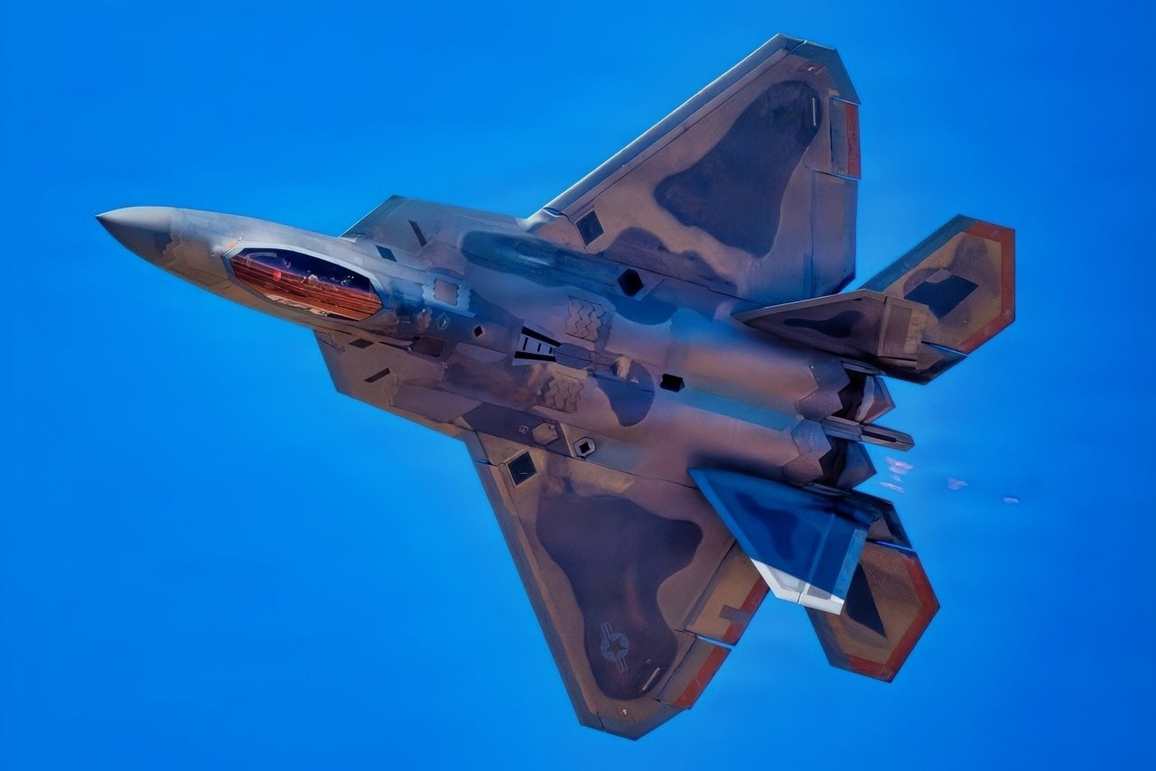 U.S. Air Force Capt. Samuel “RaZZ” Larson, F-22 Raptor Aerial Demonstration Team pilot and commander, performs during FIDAE 2024, Santiago, Chile, April 4th, 2024. The F-22 Raptor Aerial Demonstration showcases the unmatched maneuverability of the airframe by executing a series of combat maneuvers to inspire Americans and their allies, and deter foreign adversaries. (U.S. Air Force video by Staff Sgt. Michael Bowman)
