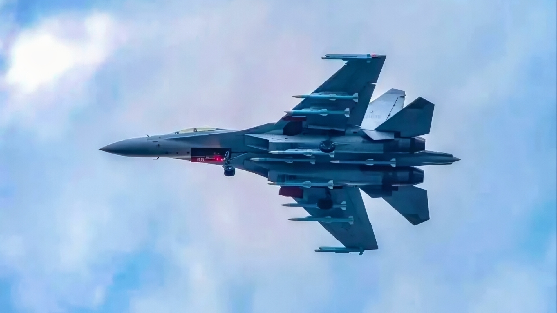 PLA J-16 fighter aircraft operating near the Taiwan Strait