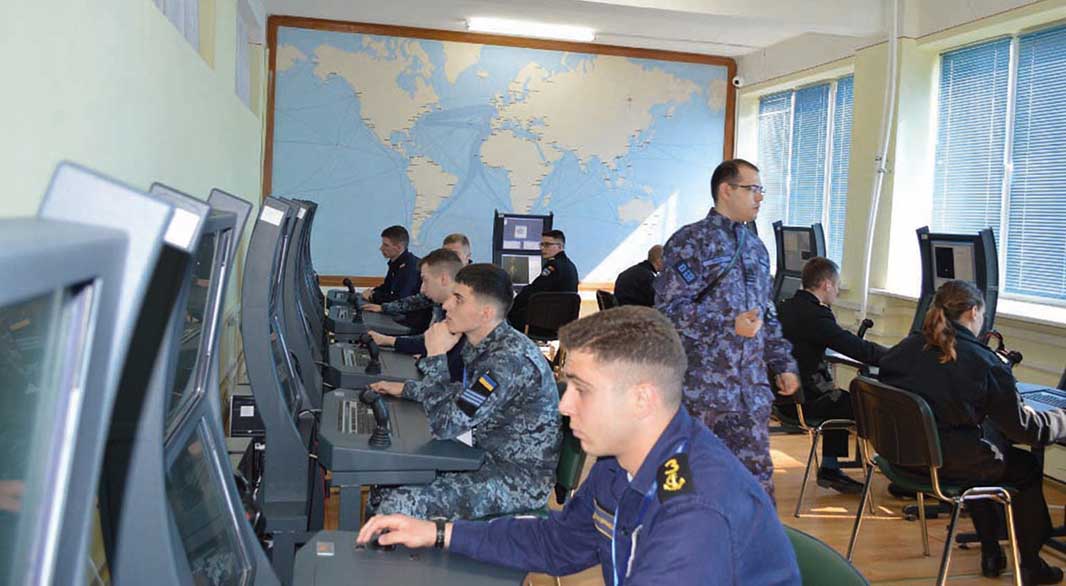 The Kongsberg Proteus ASTT is used widely at the Romanian Naval Academy and features a number of student cubicles that are controlled from an instructor operating station. [Source: RNA]