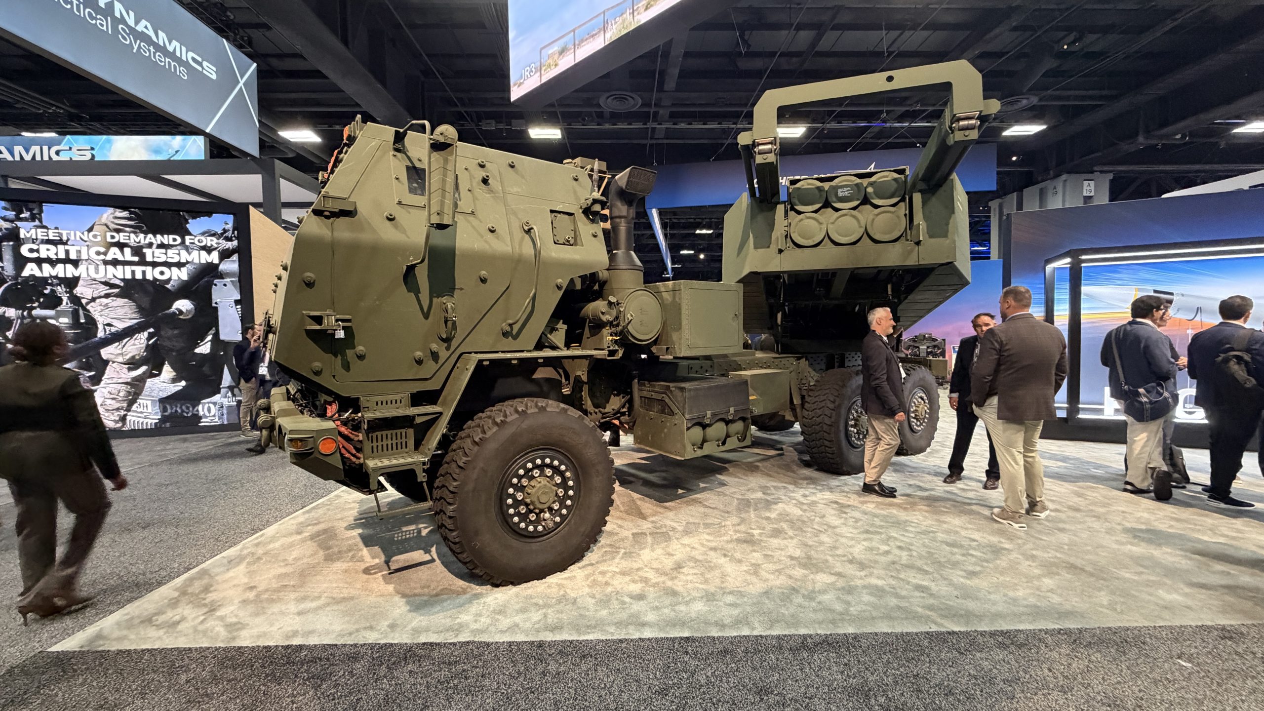 HIMARS like in Ukraine. Lockheed Martin Booth at AUSA 2026. 19FortyFive Photo.