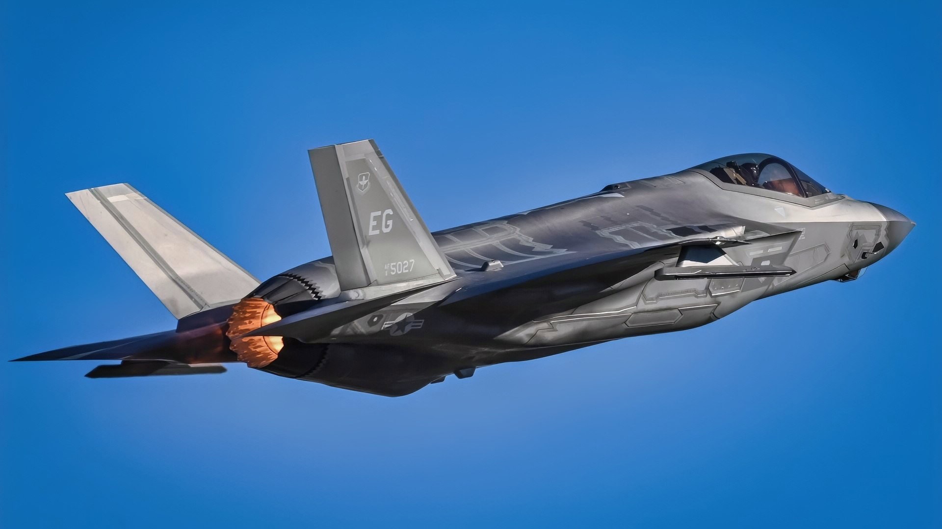 An F-35A Lightning II departs for a training mission at Savannah Air National Guard Base, Georgia, Feb. 14, 2023. The 60th Fighter Squadron and Aircraft Maintenance Unit traveled to Savannah to conduct off-station training while avoiding weather attrition. (U.S. Air Force photo by Airman 1st Class Christian Corley)