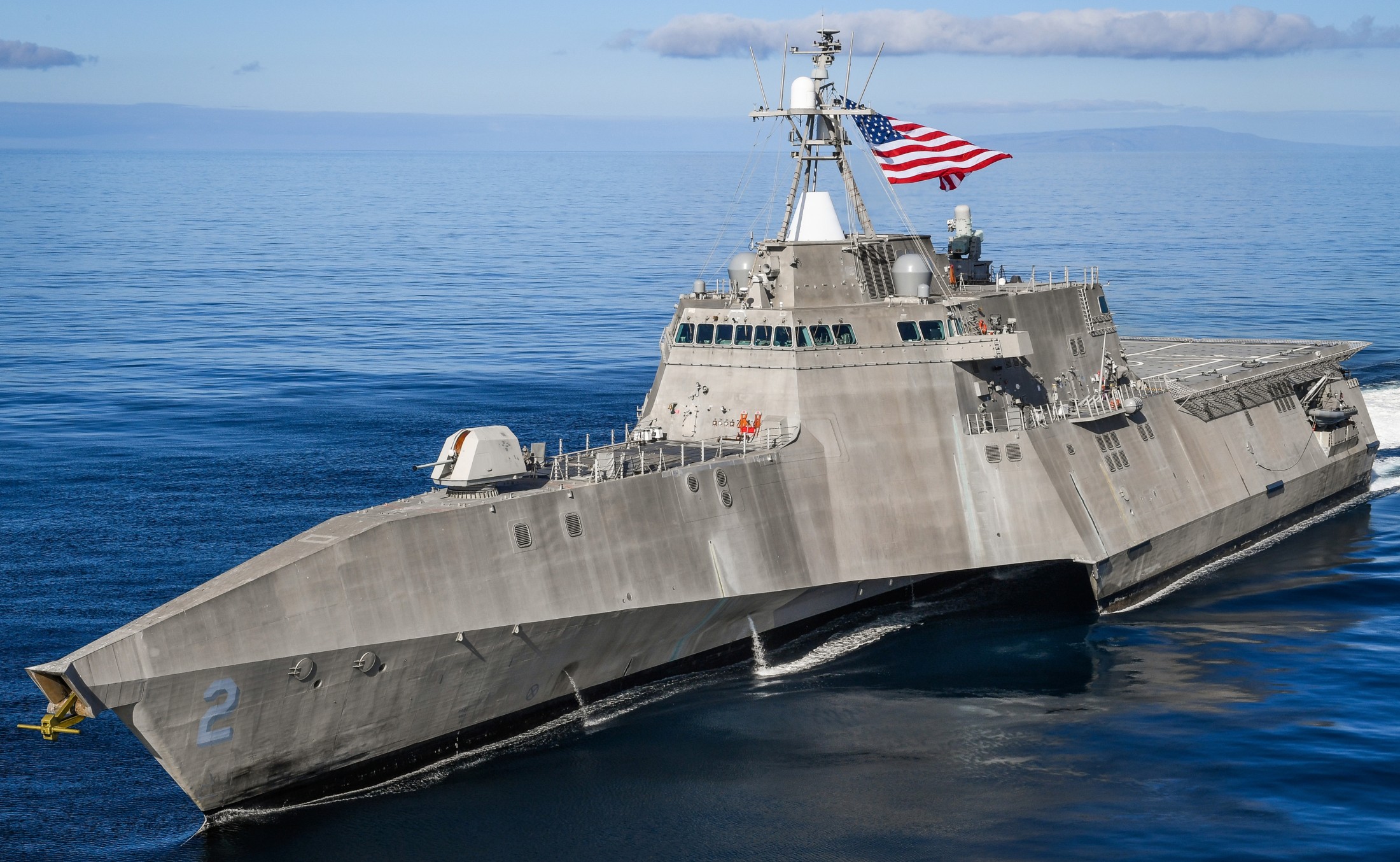 US Navy Independence-class littoral combat ship operating in contested waters