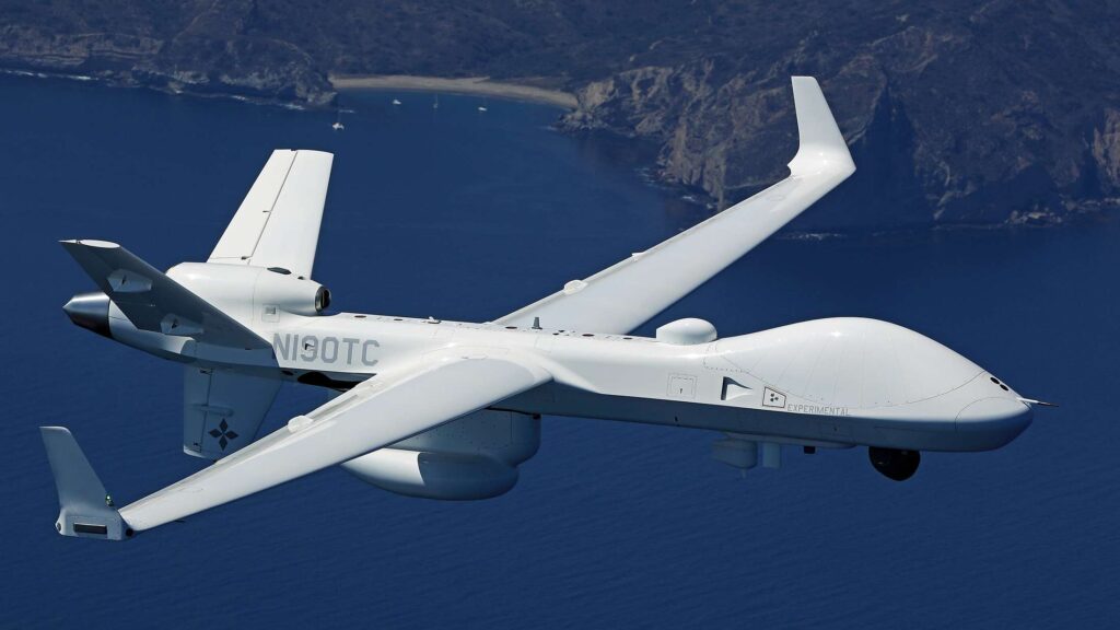 MQ-9B SkyGuardian无人机在台湾附近进行海上监视