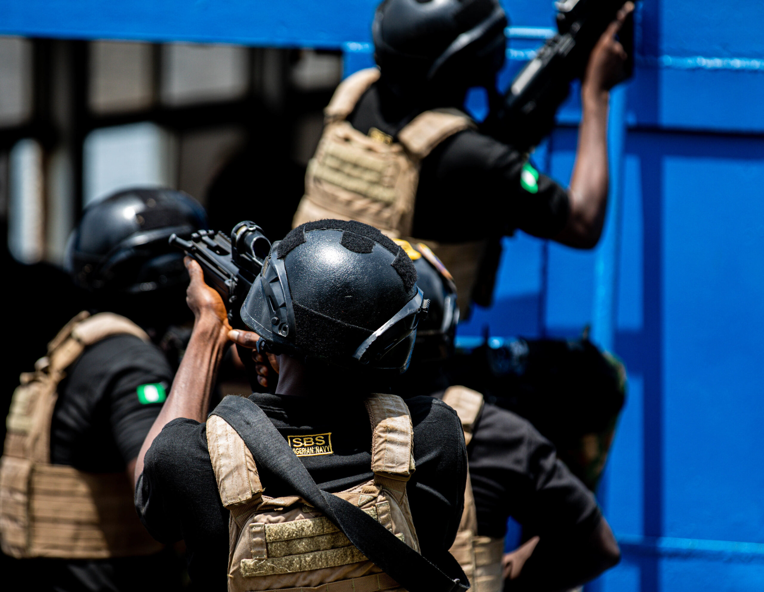 Nigerian special forces in tactical gear during counter-insurgency training