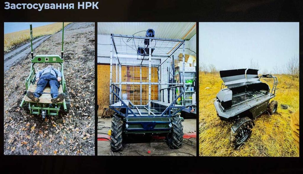 Ukrainian unmanned ground vehicles supporting frontline logistics and battlefield evacuation missions
