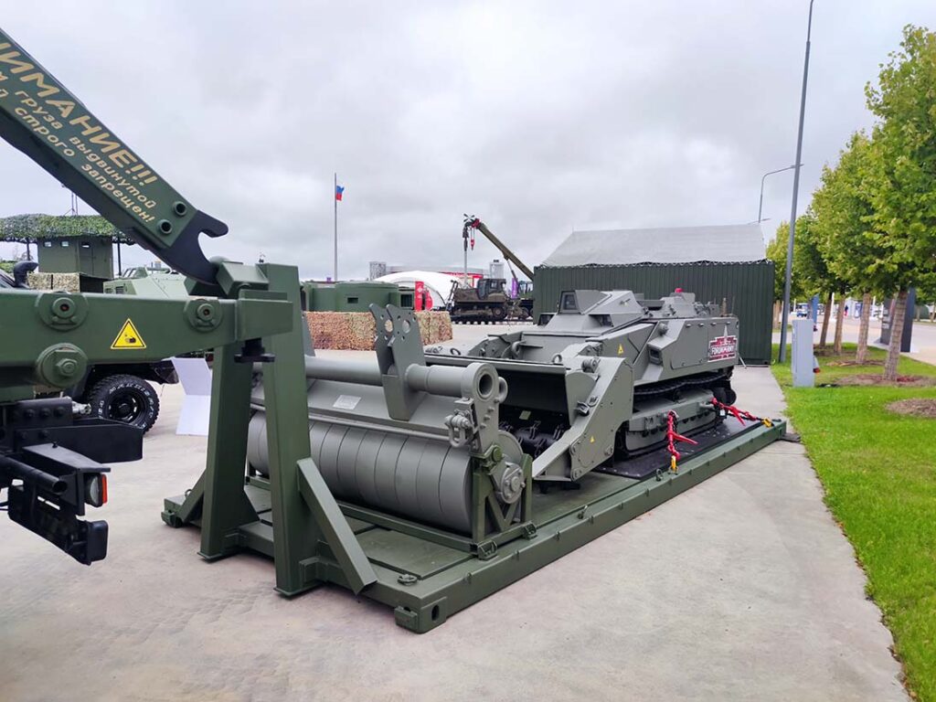 : An Uran-6 remotely operated mine-clearing vehicle, used to detect and neutralise explosive threats on the battlefield. [Alexey Tarasov]