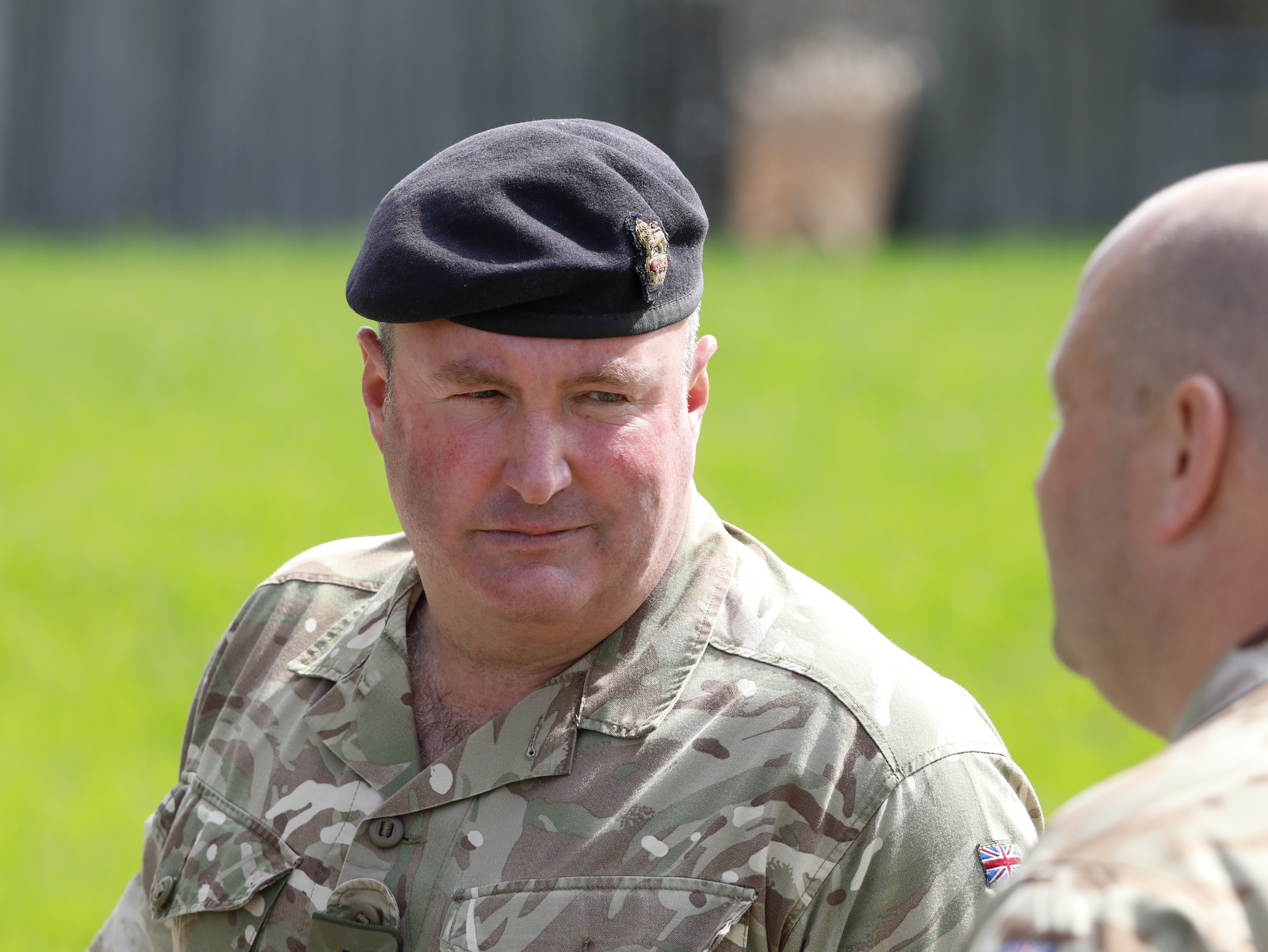 Brig. Gen. Chris Gent speaks to NATO military staff at the Sēlija Military Training Area in Latvia on May 12, 2026. (Rudy Ruitenberg/staff)
