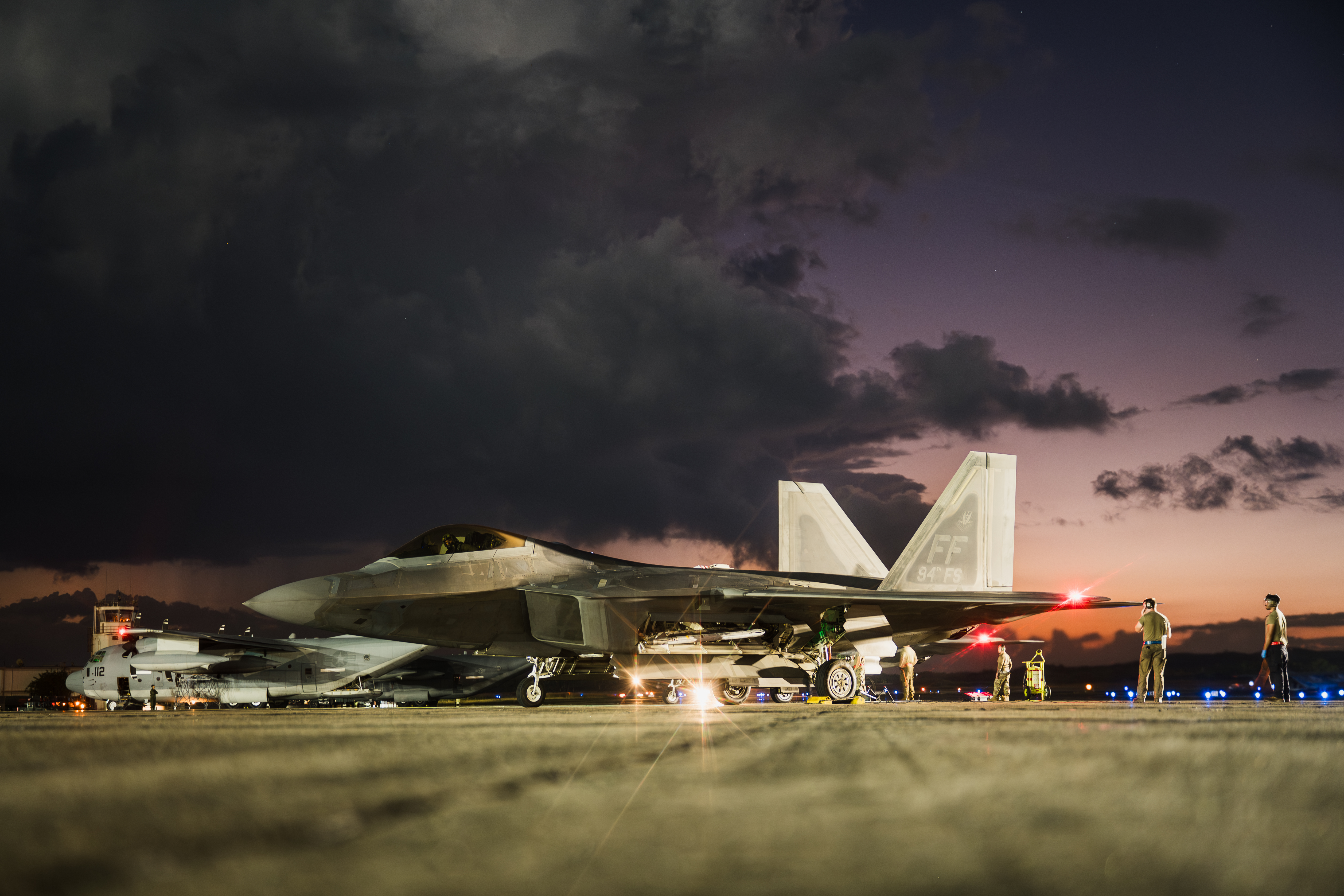 A U.S. Air Force F-22 Raptor parks following military actions in Venezuela in support of Operation Absolute Resolve. (U.S. Air Force)
