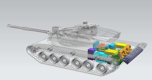 An RBSL schematic showing a HED concept for a British Challenger 2 MBT. [RBSL]