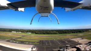 XPONENTIAL Europe: Germandrones approaching Mönchengladbach Airport. The airport also serves as a testing ground for security, new air mobility solutions, and perimeter protection. (Photo: © Mönchengladbach Airport)