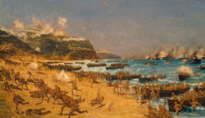 Landing at Gallipoli, April 1915.