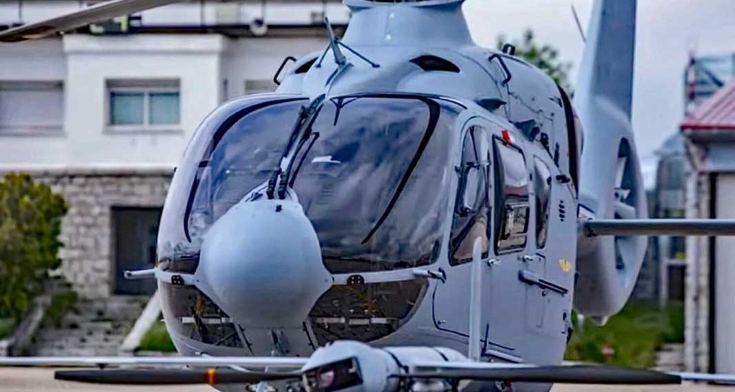 H135M “Nival” and Flexrotor drone during testing by the Spanish Navy [Photo © Airbus]
