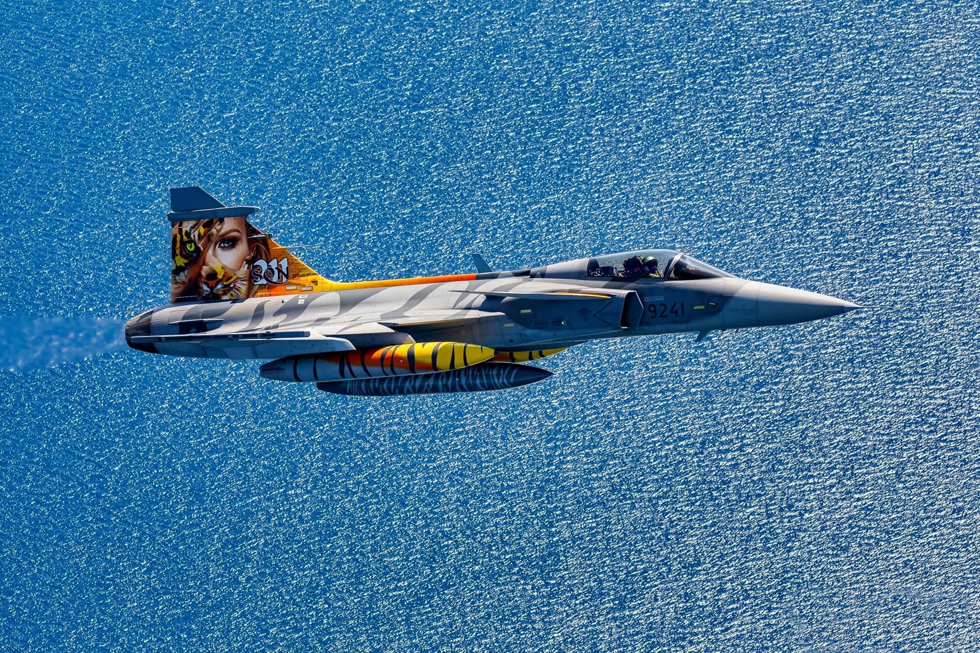 JAS 39 Gripen over the Ocean
