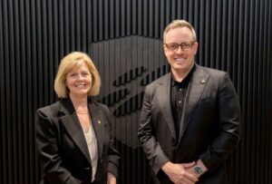 Rebecca Lowde (Incoming CFO) and Angus Bean (CEO/MD) (Photo: DroneShield)