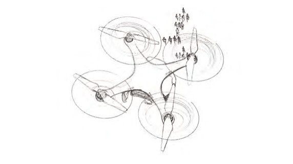 Middle: Art Art from the new Pentagon counter-drone handbook showing an FPV drone over a group of soldiers. Image courtesy Joint Interagency Task Force 401.