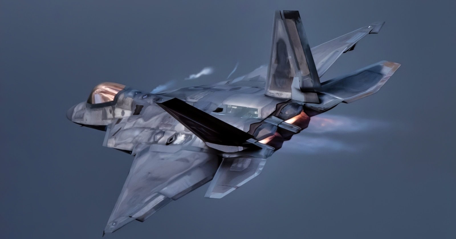 U.S. Air Force Maj. Josh Gunderson, F-22 Raptor Demonstration Team commander and pilot, flies a practice demo at Joint Base Langley-Eustis, Va., Dec. 6, 2019. Representing Air Combat Command, the F-22 Demo Team travels to air shows all across the world showcase the performance and capabilities of the world's premier 5th-generation fighter. (U.S. Air Force photo by 2nd Lt. Sam Eckholm)