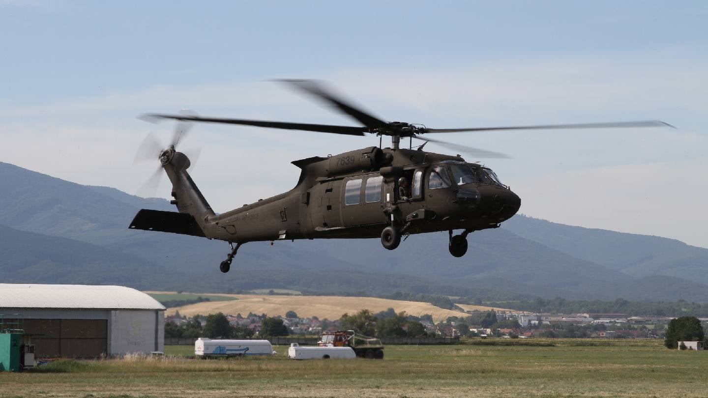 Sikorsky UH-60 Black Hawk helicopter relevant to EU support chain