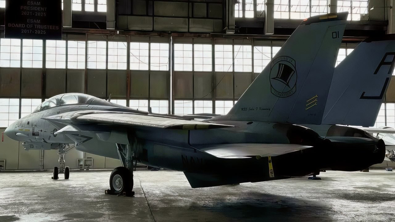 F-14 Tomcat Fighter In a Museum Hanger