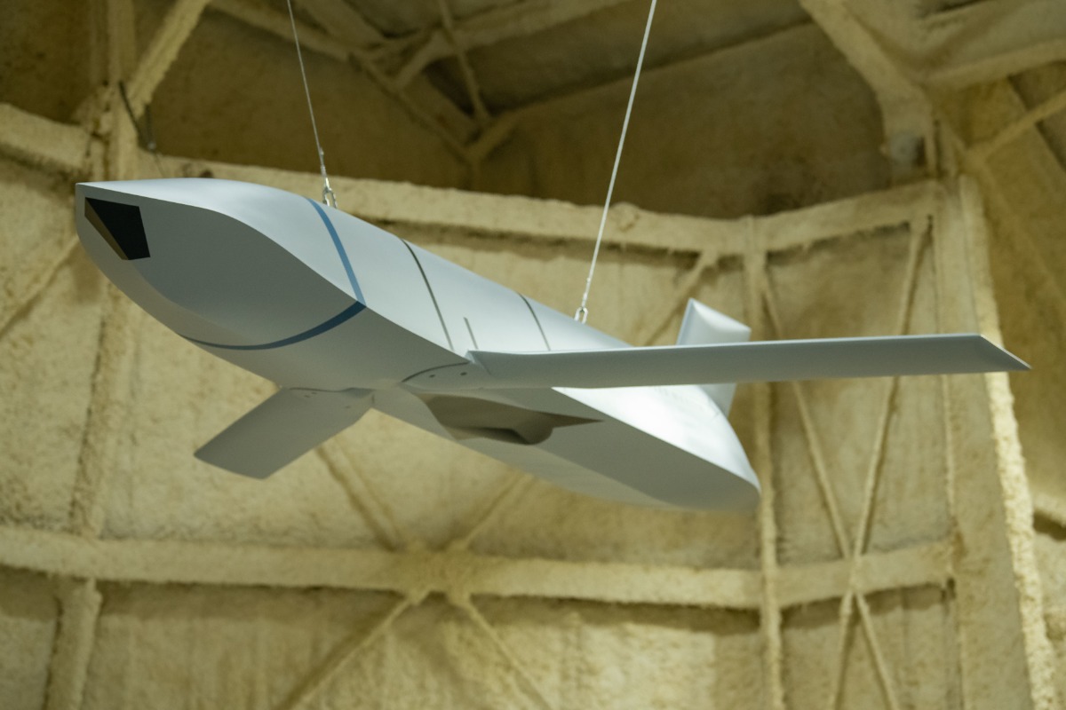 JASSM hangs inside the South Dakota Air and Space Museum