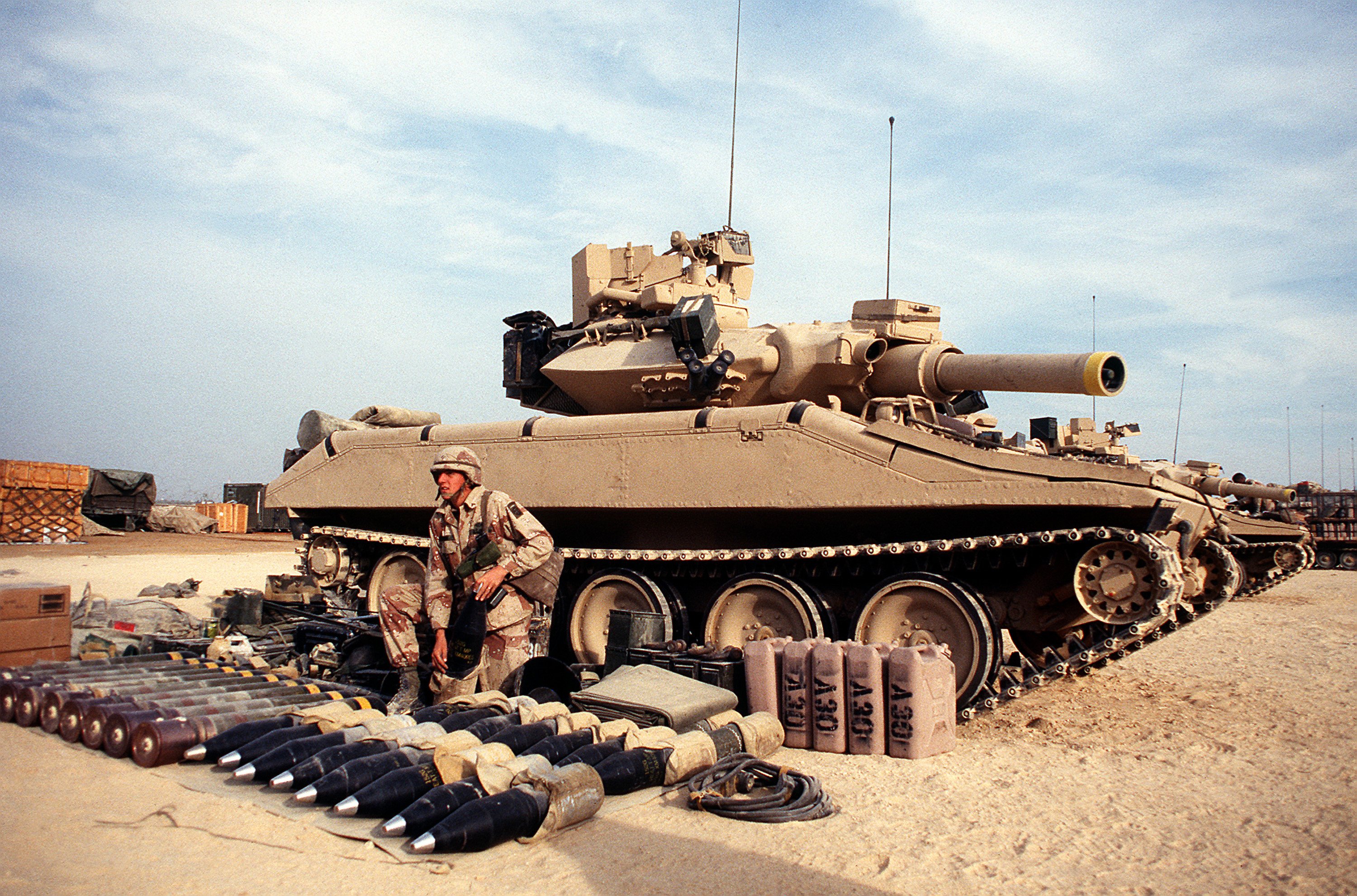 An M551 Sheridan in Operation Desert Storm.