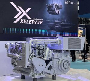 来自罗尔斯·罗伊斯动力系统的轻便紧凑型1400 kW Xelerate动力包利用电气功能优化操作，并可完全通过电子远程控制，适用于线控应用。 [照片 © Gerhard Heiming]