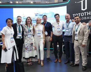 The announcement of Eutelsat's partnership agreement with Tototheo Global at Posidonia, Athens. [Copyright © 2026  - All rights reserved]