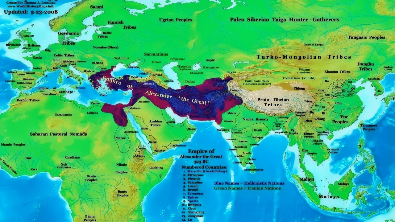 Alexander the Great Map of Conquest Quote of the Day