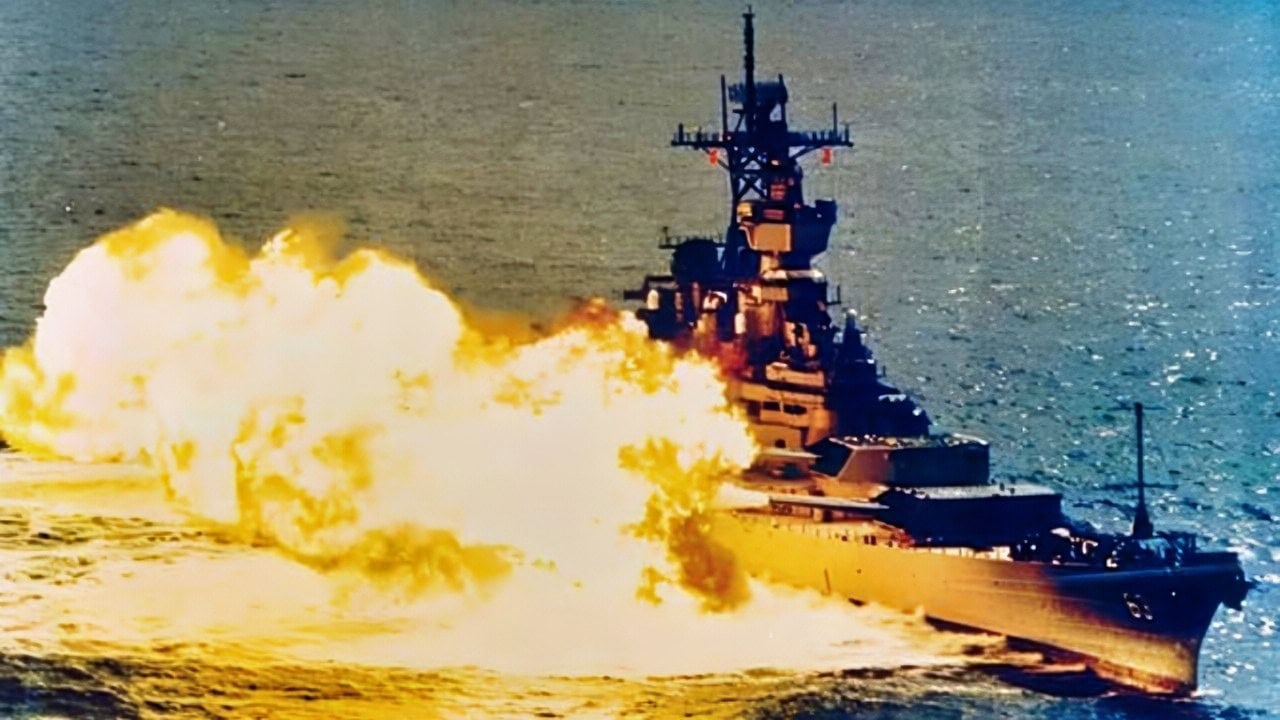 USS Missouri Iowa-Class Battleship Broadside