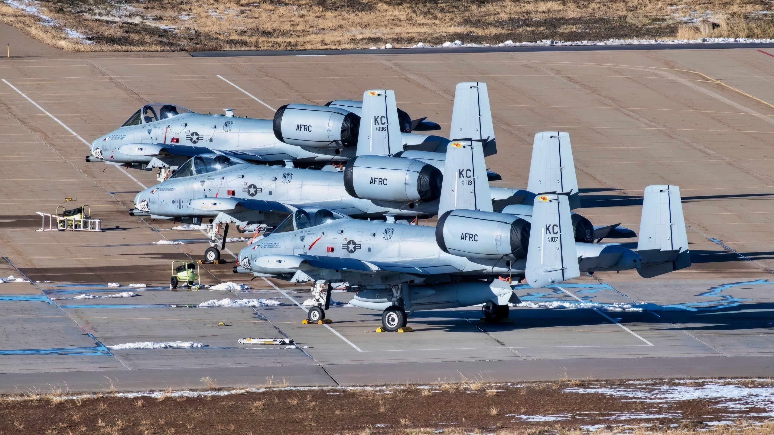 A-10 ‘Warthog’ Thunderbolts are seen on the flightline at Hill Air Force Base, Utah, Dec. 13, 2023. (U.S. Air Force photo by Senior Airman Jack Rodgers)