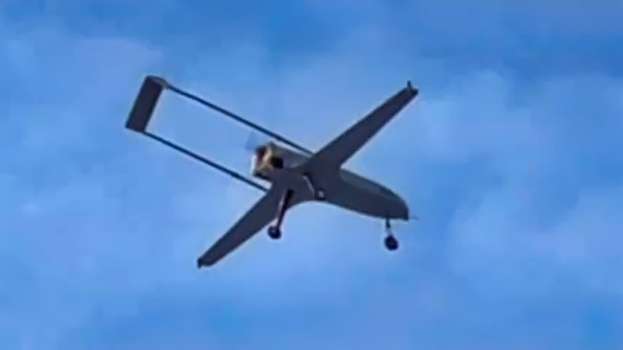 Ukrainian Lyutyi drone over Donbas in Russian Ukrainian war