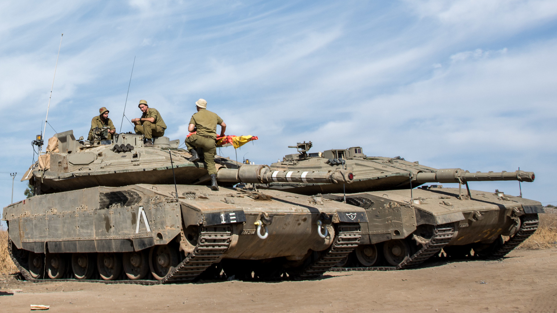 Israeli Merkava tanks and IDF ground forces in regional security zones