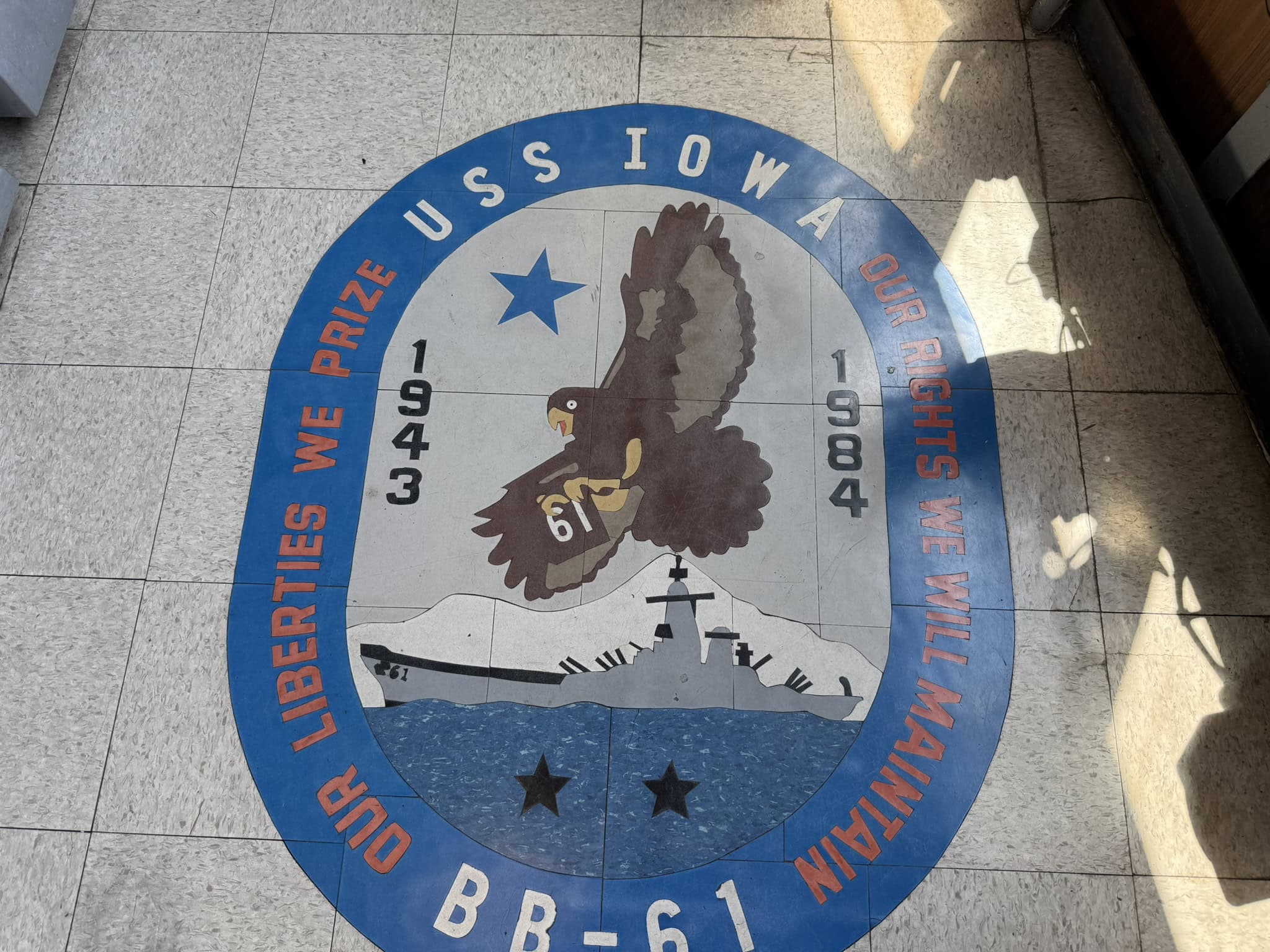 USS Iowa Battleship Seal on the Bridge. 19FortyFive Photo by Harry J. Kazianis