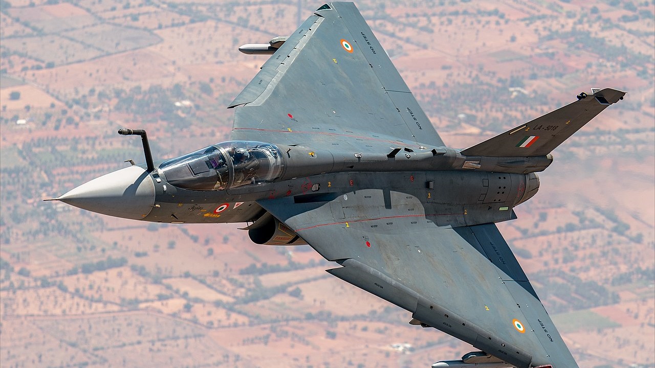 HAL Tejas fighter of the Indian Air Force in flight