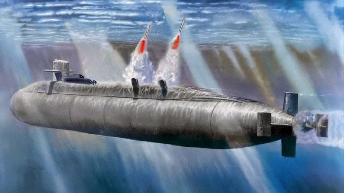 Puget Sound Naval Shipyard, Wash. (Aug. 14, 2003) -- Illustration of USS Ohio (SSGN 726) which is undergoing a conversion from a Ballistic Missile Submarine (SSBN) to a Guided Missile Submarine (SSGN) designation. Ohio has been out of service since Oct. 29, 2002 for conversion to SSGN at Puget Sound Naval Shipyard. Four Ohio-class strategic missile submarines, USS Ohio (SSBN 726), USS Michigan (SSBN 727) USS Florida (SSBN 728), and USS Georgia (SSBN 729) have been selected for transformation into a new platform, designated SSGN. The SSGNs will have the capability to support and launch up to 154 Tomahawk missiles, a significant increase in capacity compared to other platforms. The 22 missile tubes also will provide the capability to carry other payloads, such as unmanned underwater vehicles (UUVs), unmanned aerial vehicles (UAVs) and Special Forces equipment. This new platform will also have the capability to carry and support more than 66 Navy SEALs (Sea, Air and Land) and insert them clandestinely into potential conflict areas. U.S. Navy illustration. (RELEASED)