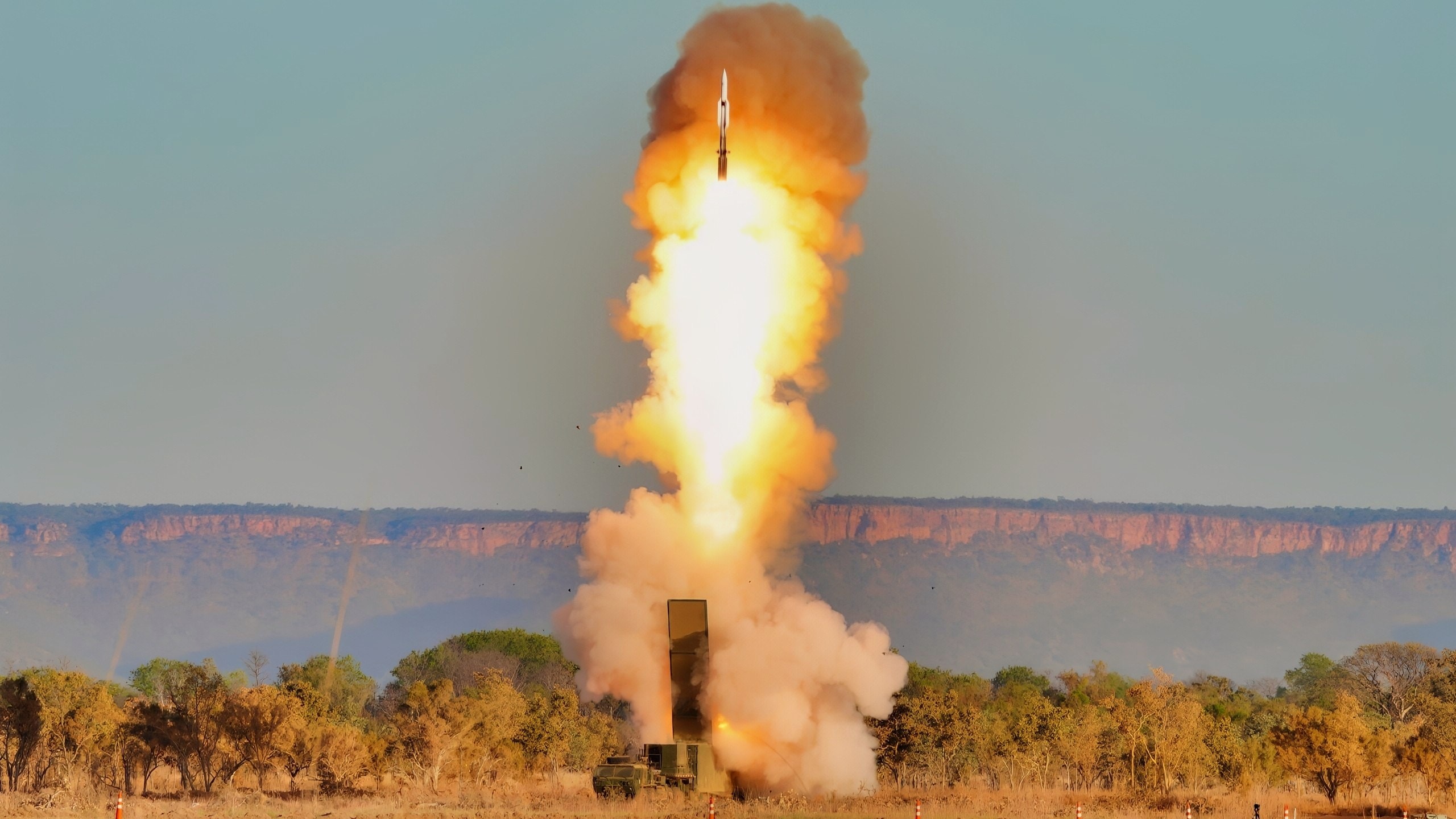 US Army Typhon missile launcher during mid-range strike exercise