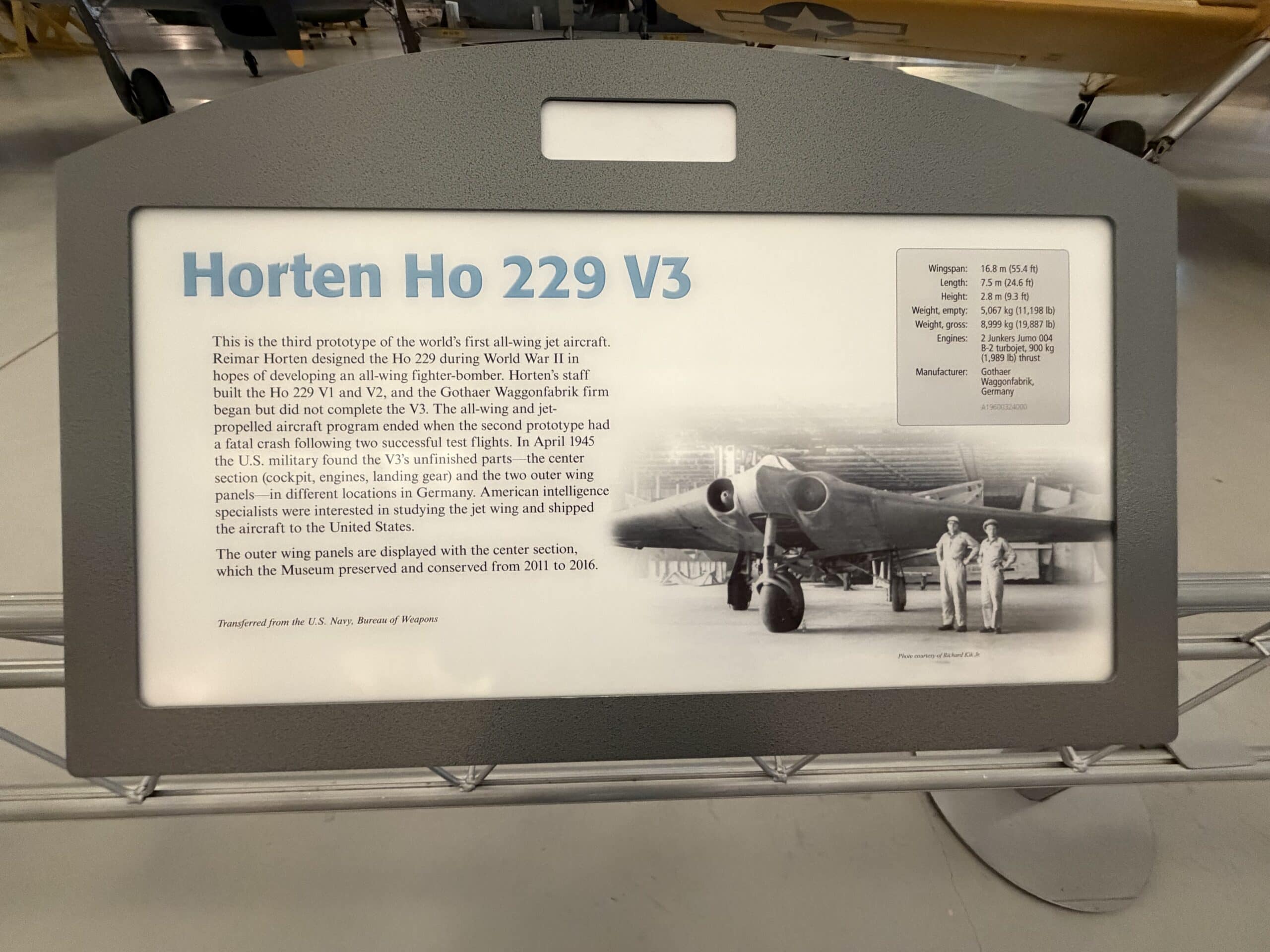Horten Ho 229 19FortyFive Image from Smithsonian Visit