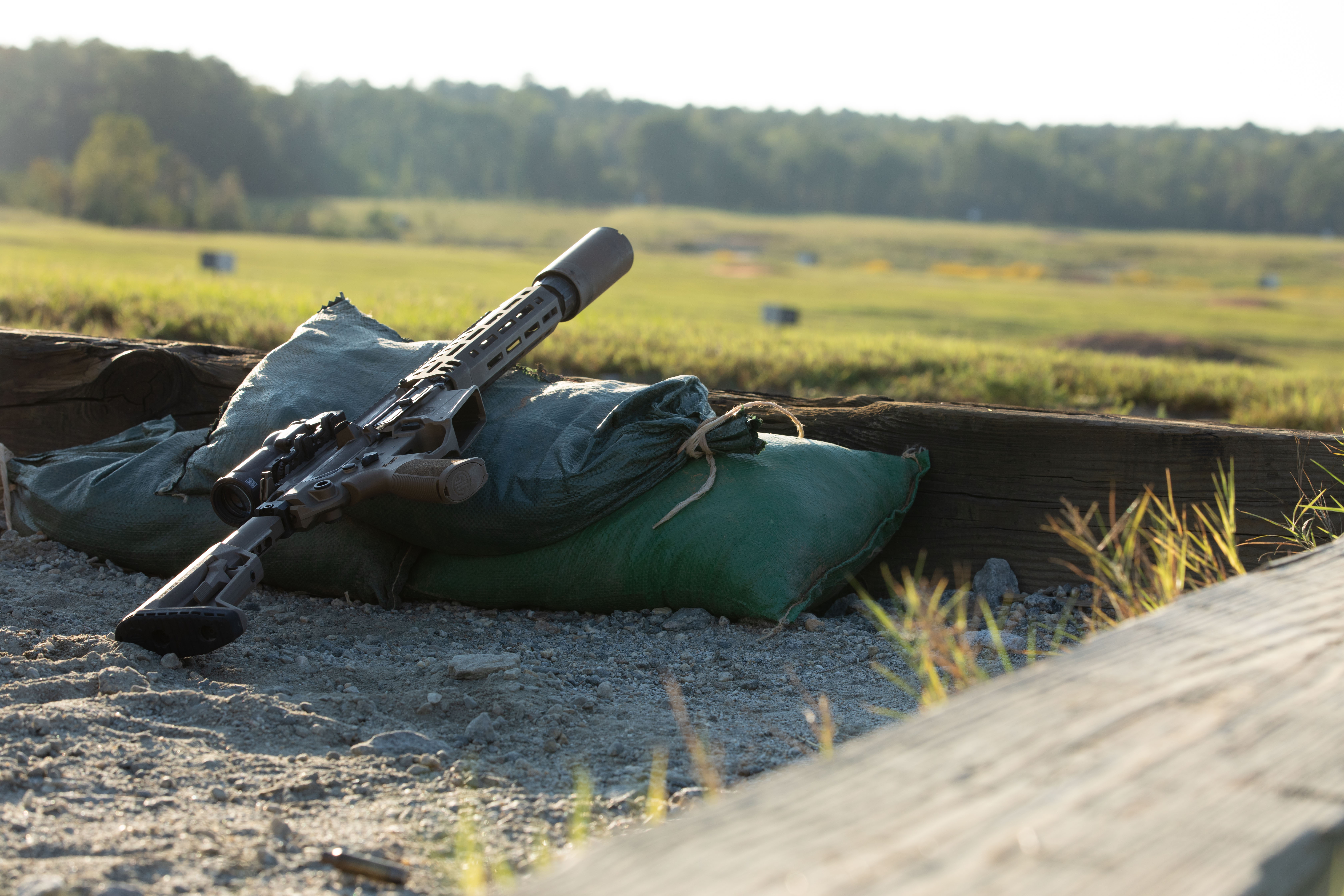 An XM8 at a weapons range at Fort Benning, Georgia. (Pfc. Kiana Tyson/U.S. Army)