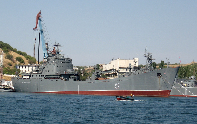 Russian Black Sea Fleet landing ship in Sevastopol Crimea