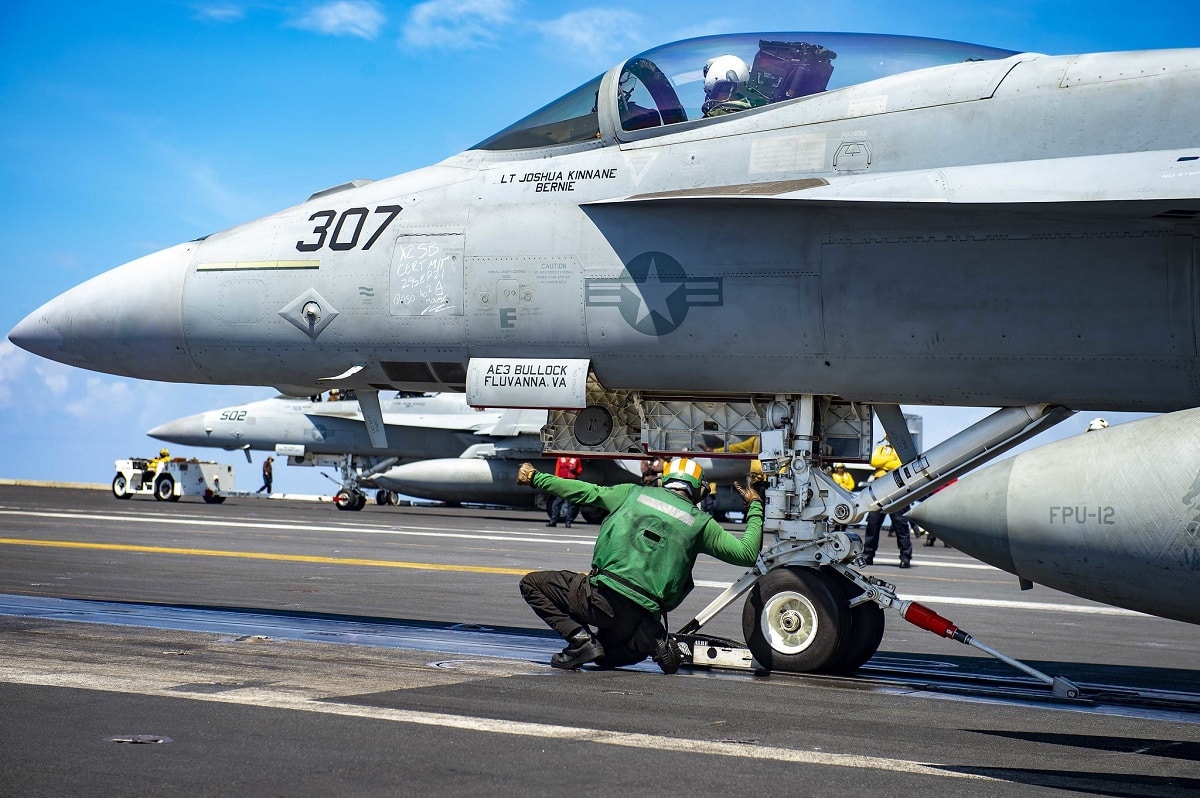 Super Hornet on Aircraft Carrier.