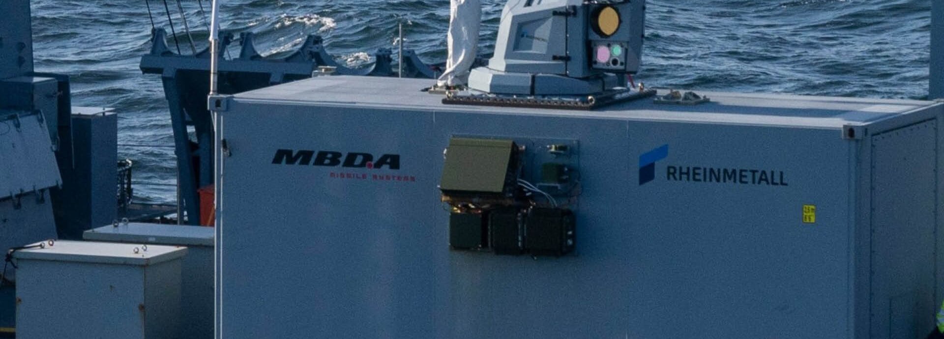 Rheinmetall MBDA German Navy laser demonstrator on Sachsen frigate