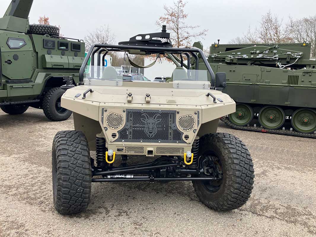The TAHR is the highly mobile, rugged, and versatile lightweight vehicle on display at the FFG booth.  [Photo © FFG]