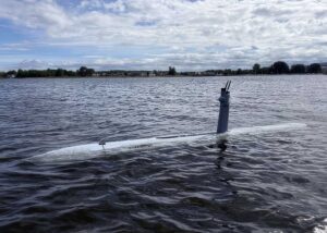 Ranger, the Torpedo-Tube-Launched Uncrewed Surface Vessel (TTL USV) developed by GABLER and FLANQ, returns to harbour following the successful completion of its Sea Acceptance Test (SAT) in northern Germany last month. [Photo © Gabler Group AG]