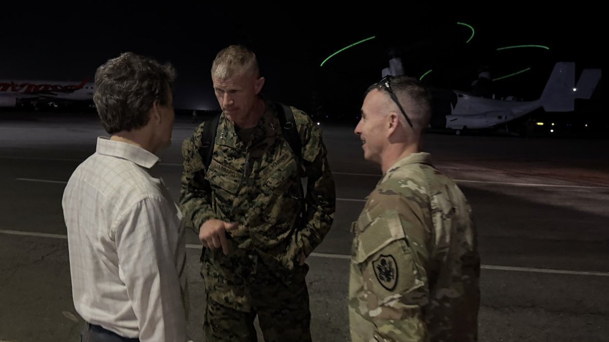 Marine Corps Maj. Gen. Kevin Jarrard arrived in Caracas, Venezuela Thursday night. U.S. Southern Command photo.