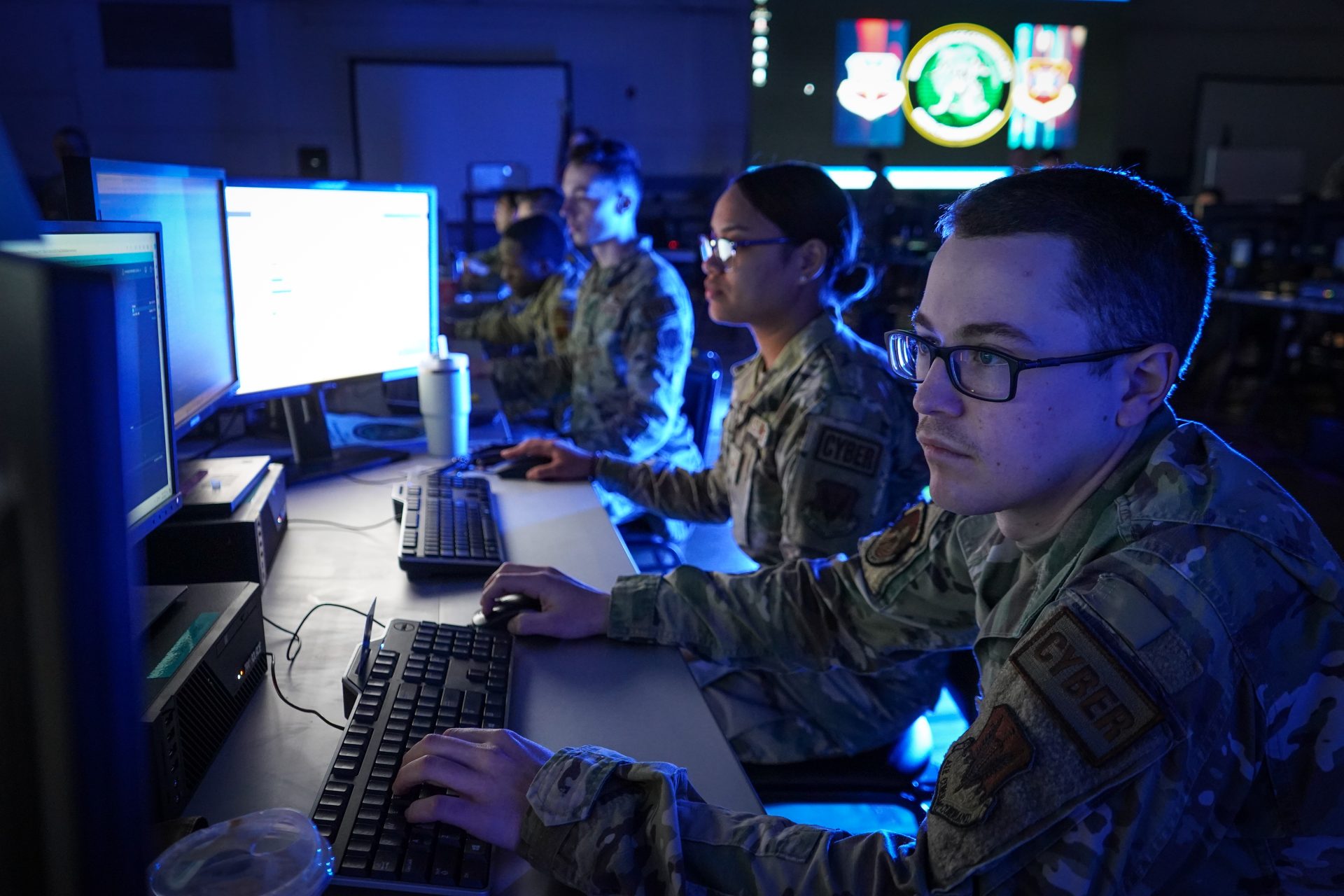Airmen conduct defensive cyber operations.