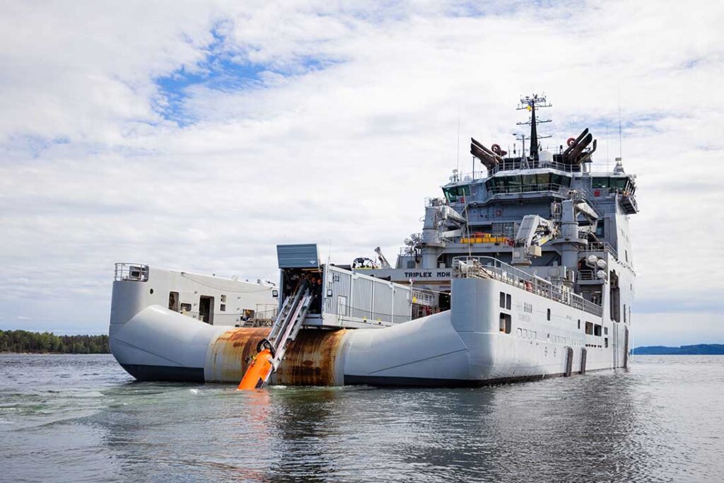 The Royal Norwegian Navy has developed a containerised UUV capability for supporting CUI security. The capability can be deployed across various Norwegian ships. [Norwegian Armed Forces]