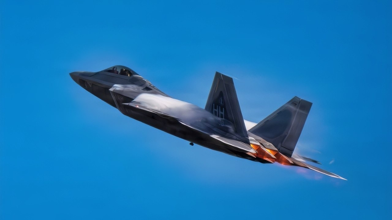 A U.S. Air National Guard F-22 Raptor from the 199th Fighter Squadron, Hawaii Air National Guard, takes off during exercise Sentry Aloha 26-1 at Joint Base Pearl Harbor-Hickam, Hawaii, Jan. 26, 2026. The training demonstrates the 154th Wing’s capability to lead large-force employment exercises, reinforcing the Guard's position as a vital component of the nation's operational force. (U.S. Air National Guard photo by Senior Master Sgt. Mysti Bicoy)