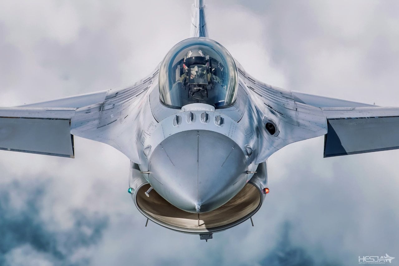 F-16 fighter jet scramble during NATO air defence alert